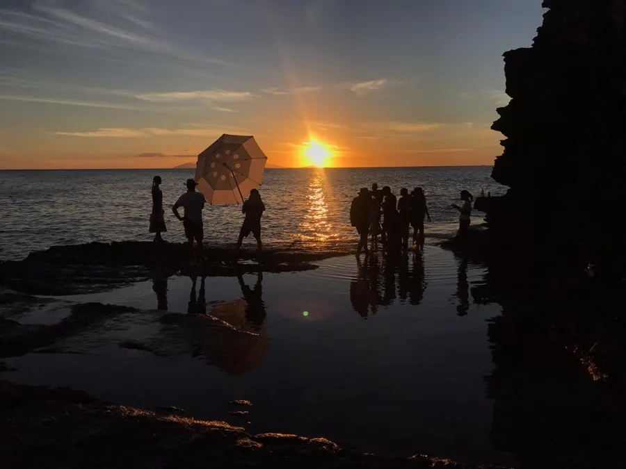 Behind the scenes: shooting into the sunset